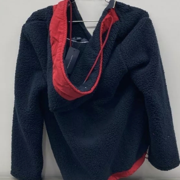 Tommy Hilfiger Big Color-Block Sherpa Full Zip Jacket Navy Sz S NWT MSRP $109.50 - Picture 3 of 4